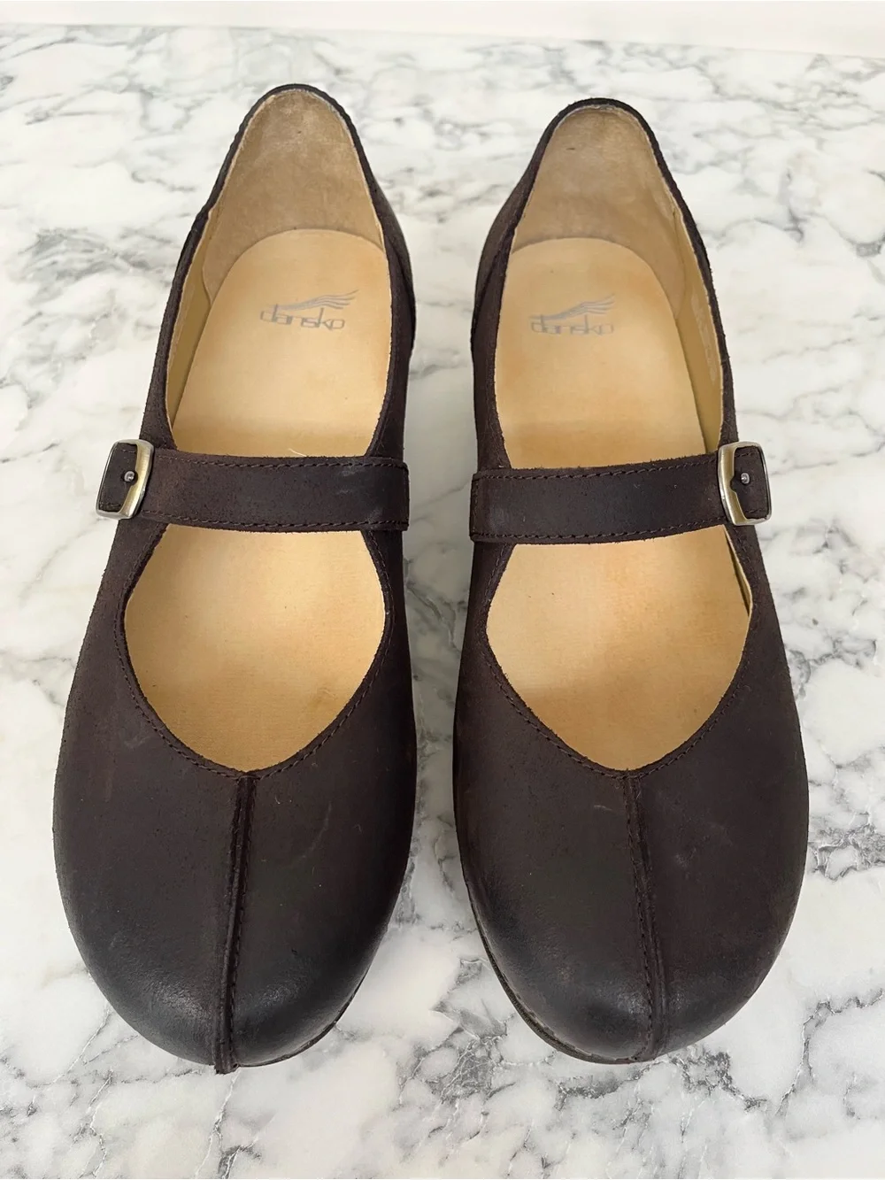 Dansko Mika Burnished Suede Women's Mary Jane Shoe Brown EU Size 41 10.5/11